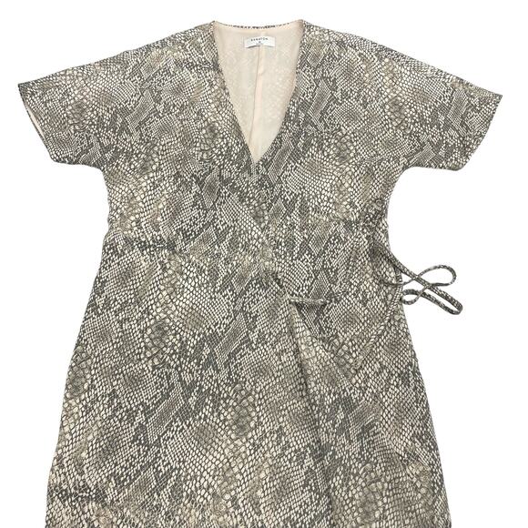 BABATON Aritzia Wallace Wrap Dress Sz XS Snake Print - Picture 6 of 9